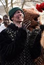 Krasnoilsk, Ukraine Ã¢â¬â January 14, 20187: members of folk festival-carnival Malanka in Krasnoilsk, Chernivtsi region